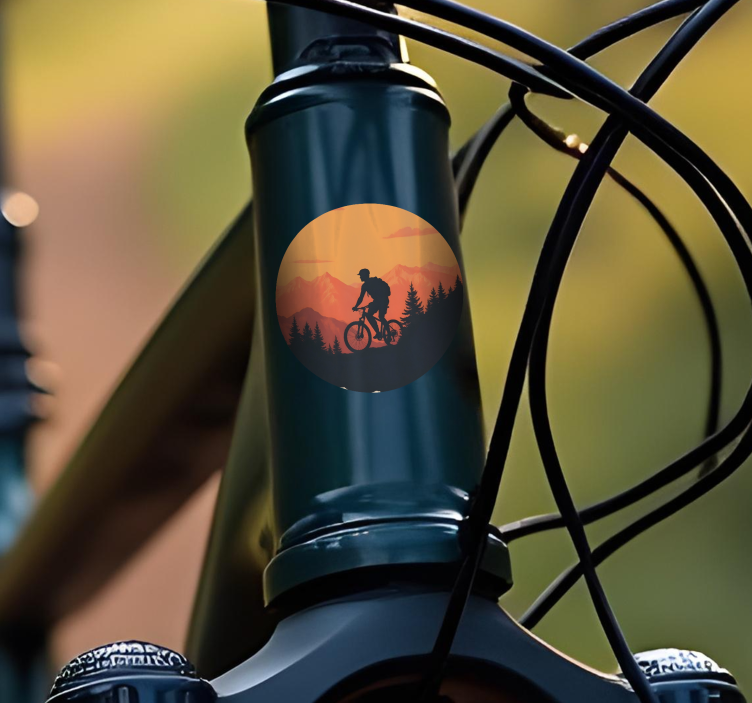 Oranssi auringonlasku pyörätarra - Tenstickers