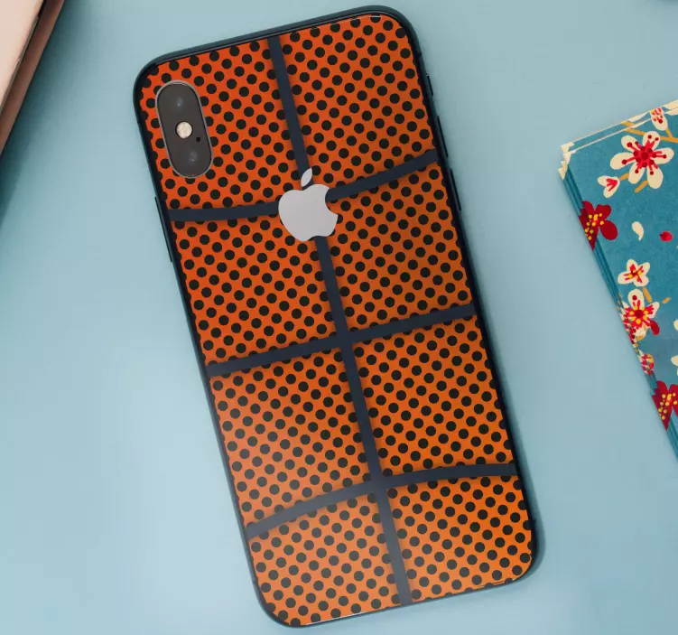 Oranssi koripallo realistinen rakenne Iphone tarra - Tenstickers