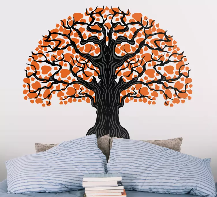 Oranssi lehtiä seinätarrat lastenhuone - Tenstickers