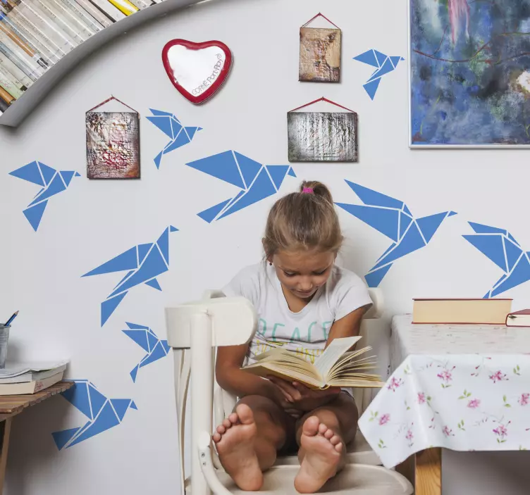 Origamilintuja seinätarra - Tenstickers