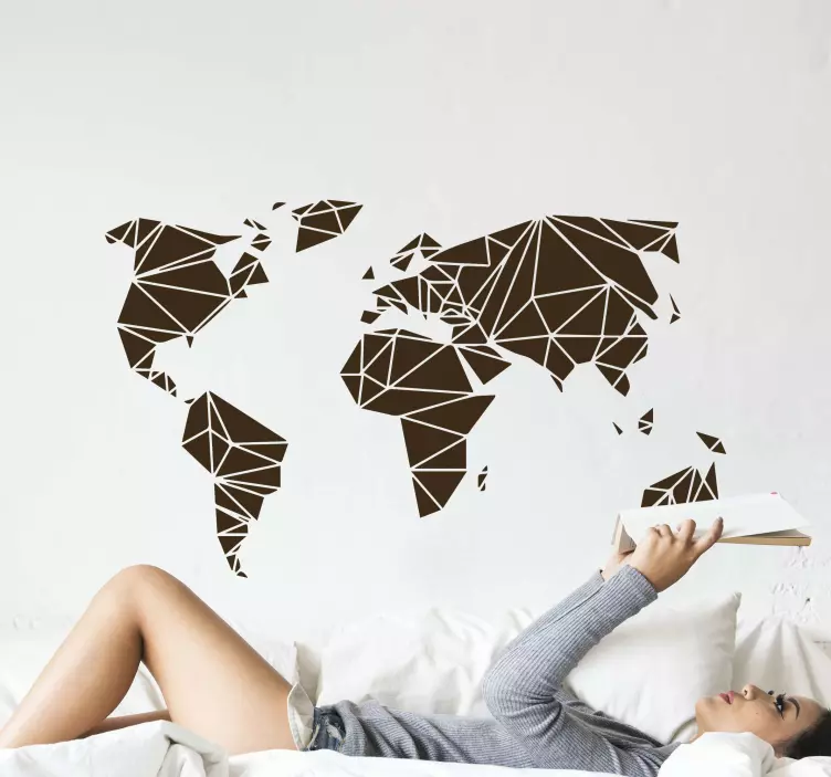 Origamin maailmankartta maailmankartta tarra - Tenstickers