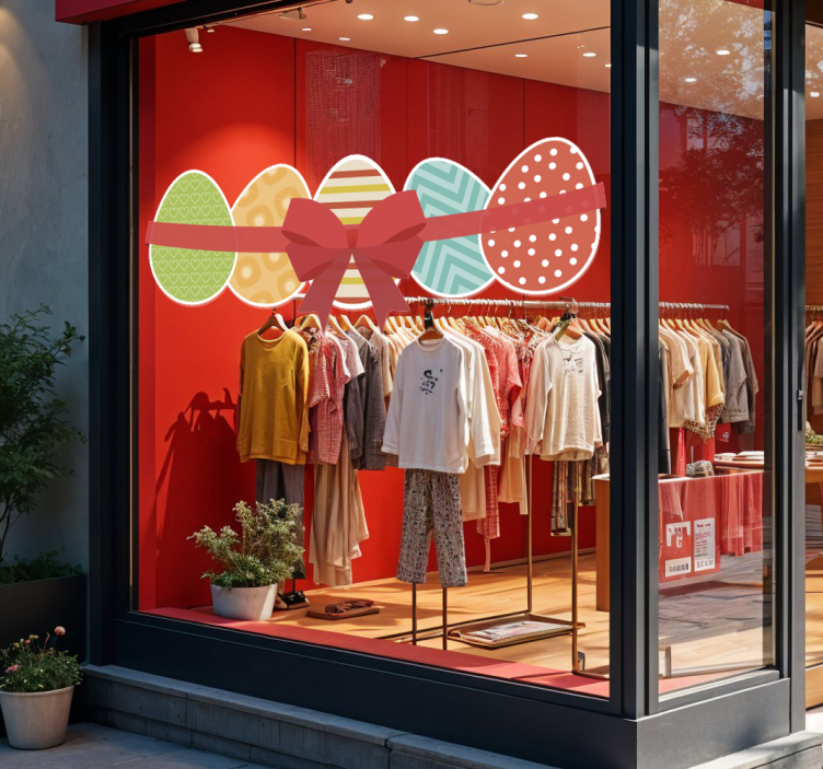 Pääsiäismunat ja nauha näyteikkuna tarra - Tenstickers