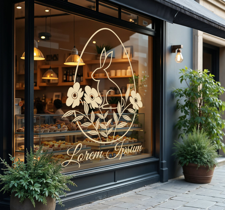 Pääsiäispäivän mukautettu teksti näyteikkuna tarra - Tenstickers