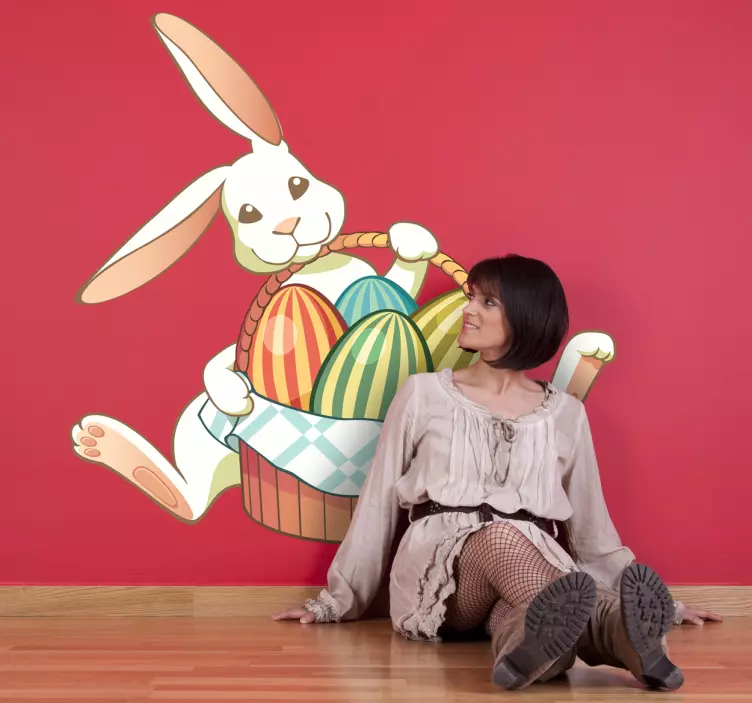 Pääsiäispupun munakorin seinä tarra - Tenstickers