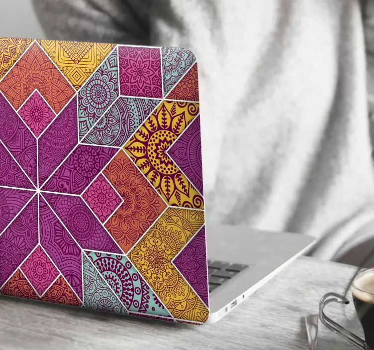 Kaunis paisley mosaiikki Läppäritarra - Tenstickers