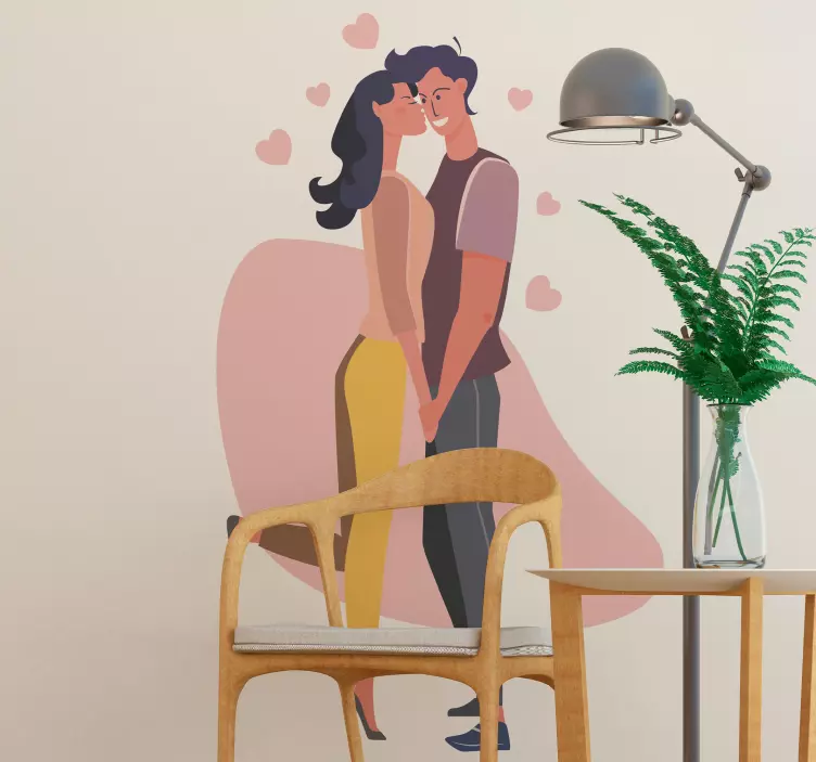 Pari kädestä pitäen rakkaus seinätarra - Tenstickers