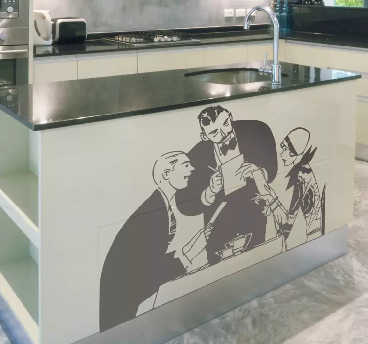 Pari & tarjoilijan seinätarra - Tenstickers