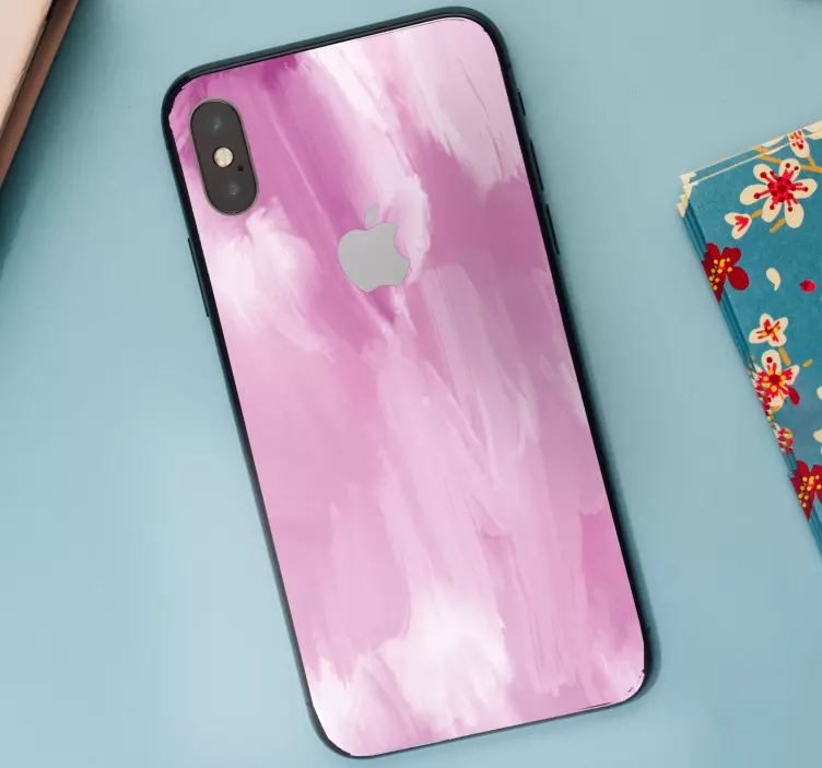 Pastelli violetti öljymaalaus Iphone tarra - Tenstickers