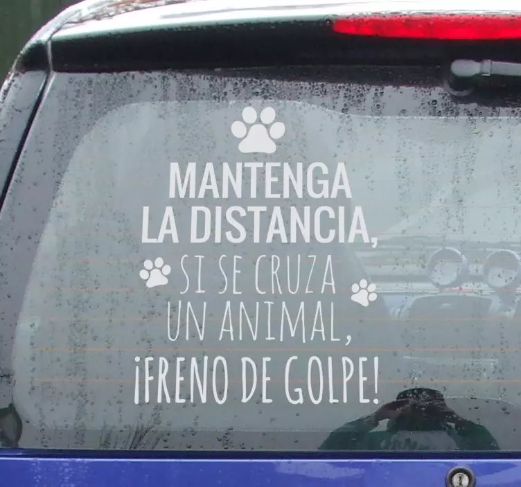 Pegatina para coches distancia animales autotarra - Tenstickers