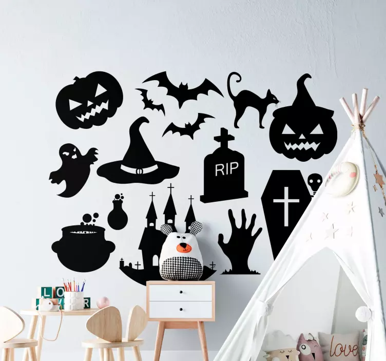 Pieniä pelottavia kuvia halloween tarrat - Tenstickers