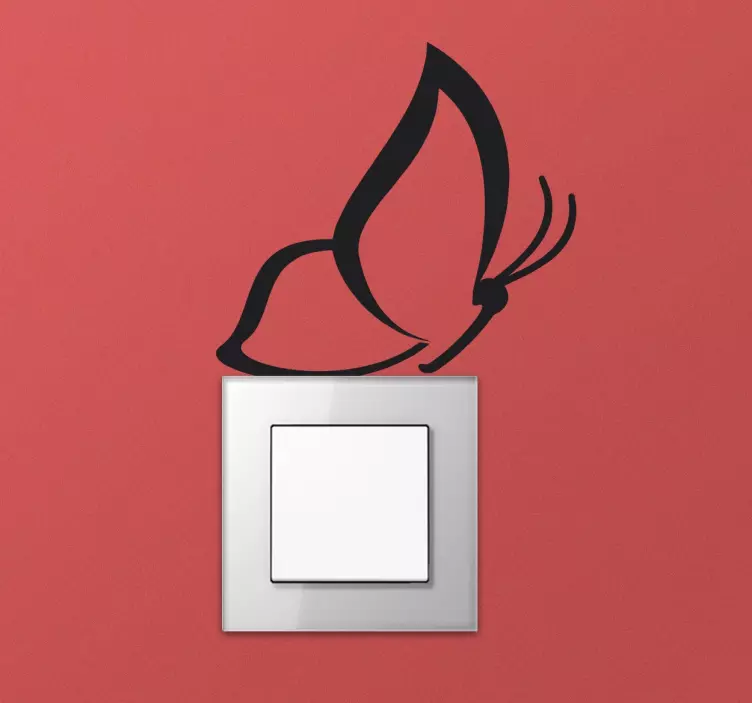 Perhonen valokytkin koristeltu tarra - Tenstickers