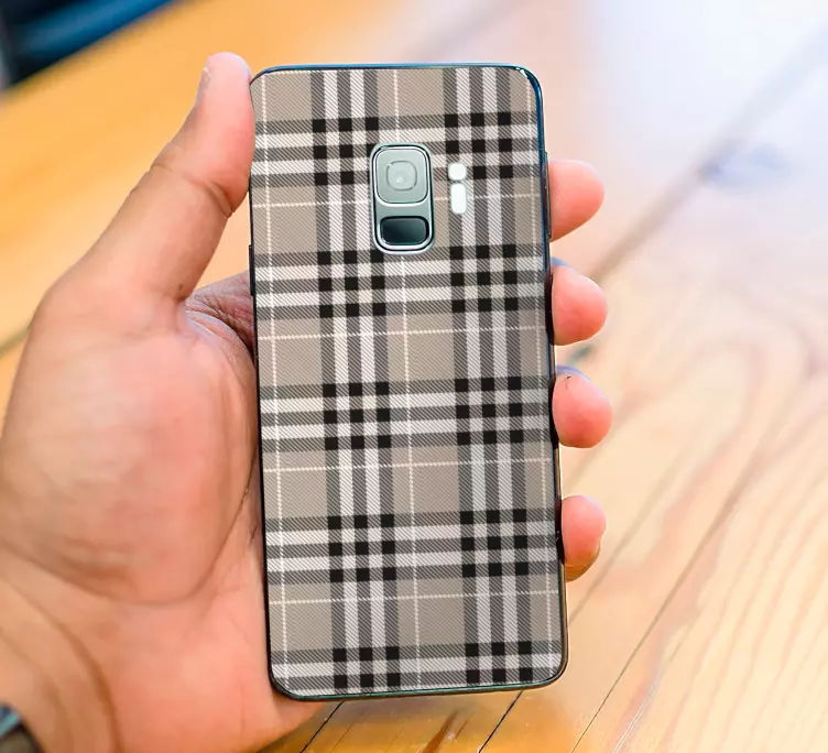 Perinteinen skottisharmaa tartaanikuvio Tarra samsungille - Tenstickers