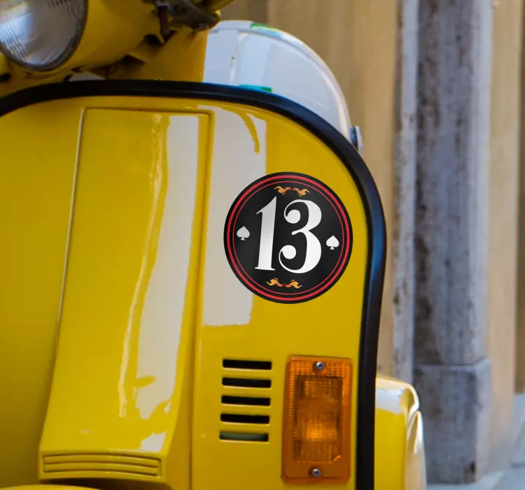 Personoitava Old School numero mopo tarra - Tenstickers