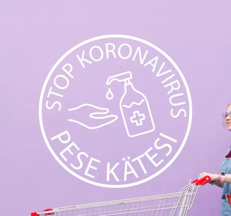 Hieno pese kätesi korona tekstitarra - Tenstickers