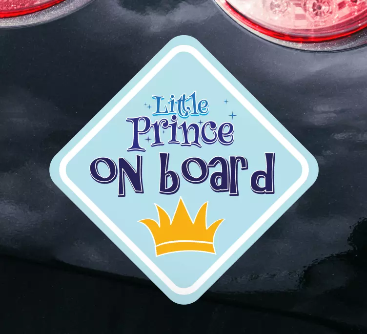 Pieni prinssi aluksella Baby on board tarra - Tenstickers