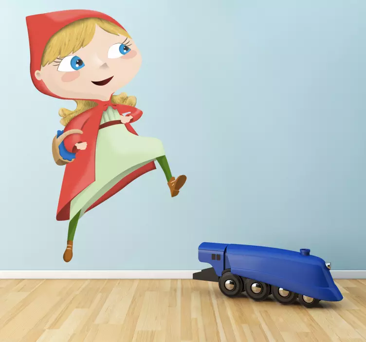 Pieni punainen ratsastushuppu -tarra - Tenstickers