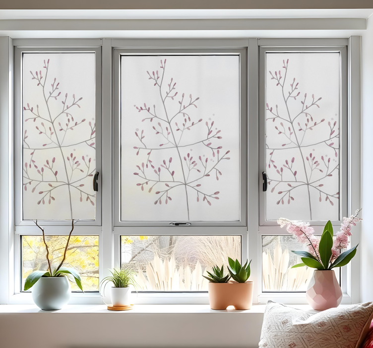 Pienet värikkäät oksat ikkunatarra - Tenstickers