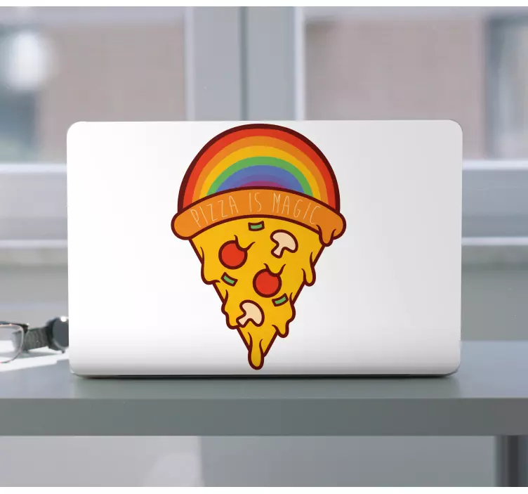 Pizza on taika Läppäritarra - Tenstickers