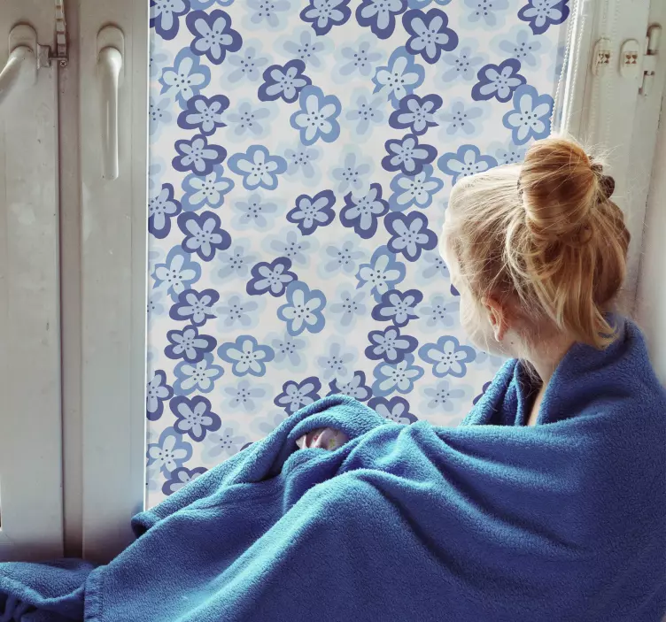 Pohjoismainen kukkakuvio ikkunatarrat - Tenstickers