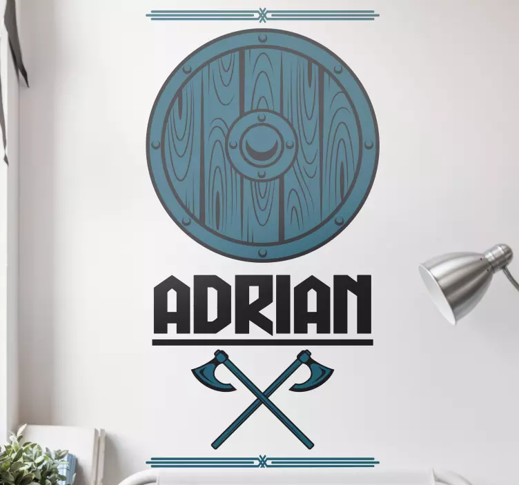 Pohjoismainen viking-kilpi räätälöity poliittiset sisustustarrat - Tenstickers