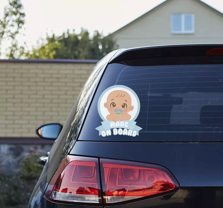 Poika laivalla Baby on board tarra - Tenstickers