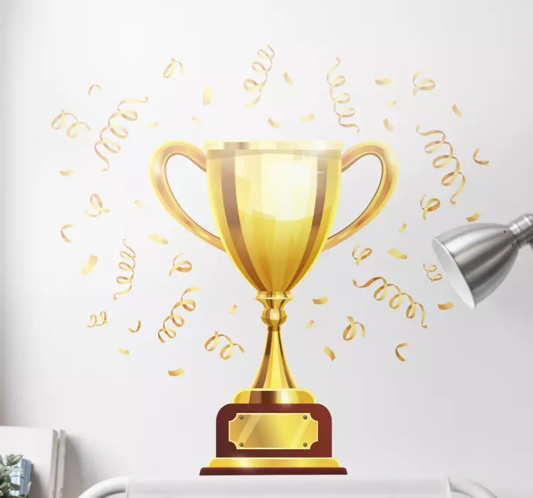 Pokaali ja konfetti muut urheiluaiheiset tarrat - Tenstickers