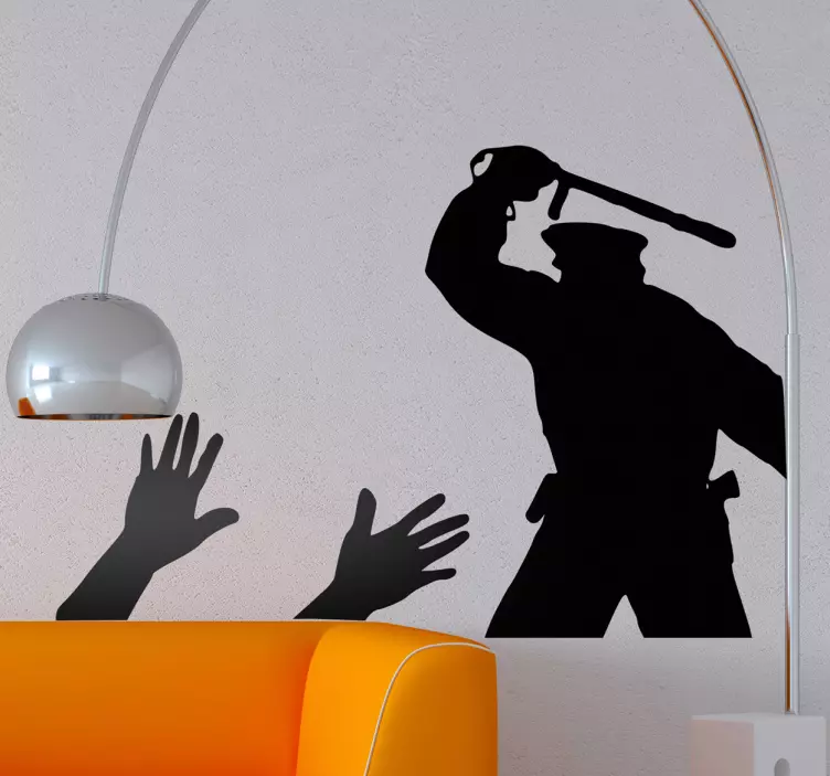 Poliisin julmuuden seinä tarra - Tenstickers