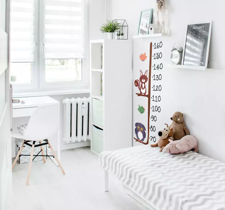 Pöllön ja kanin korkeuskaavio mittatarrat - Tenstickers