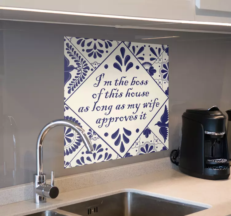 Pomo talossa kaakelitarra - Tenstickers