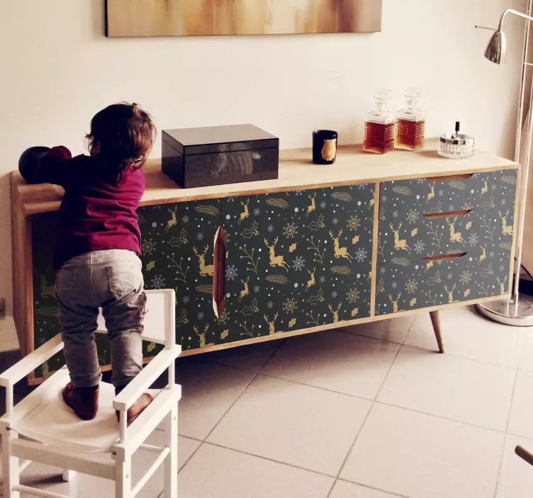 Ihana poro lumihiutale musta Huonekalutarrat - Tenstickers