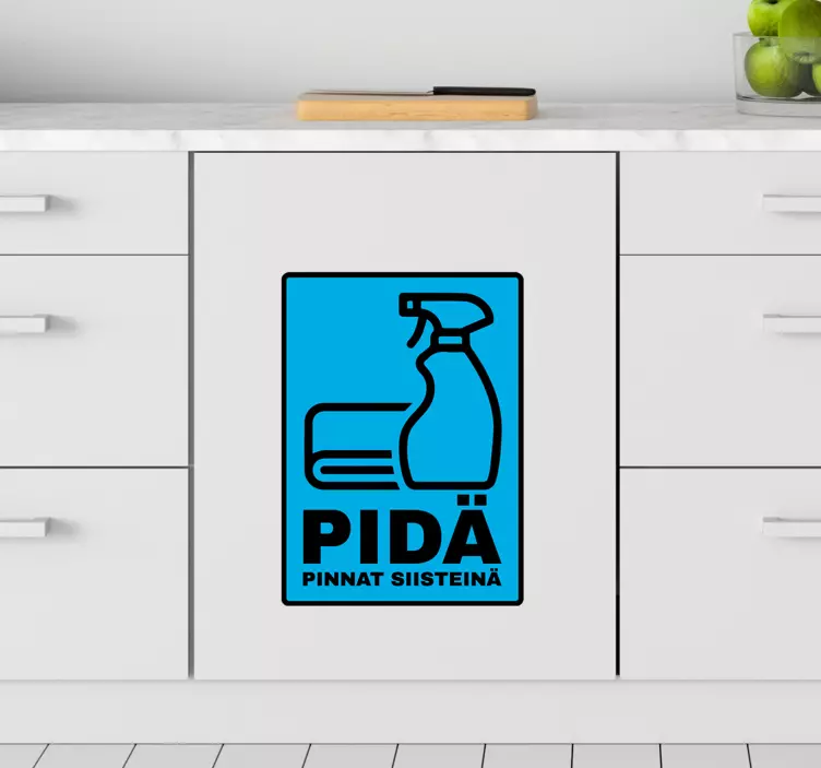 Hieno puhtaat pinnat korona Kyltti tarra - Tenstickers