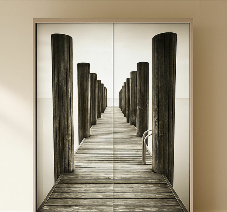 Puinen kansi huonekalutarra - Tenstickers