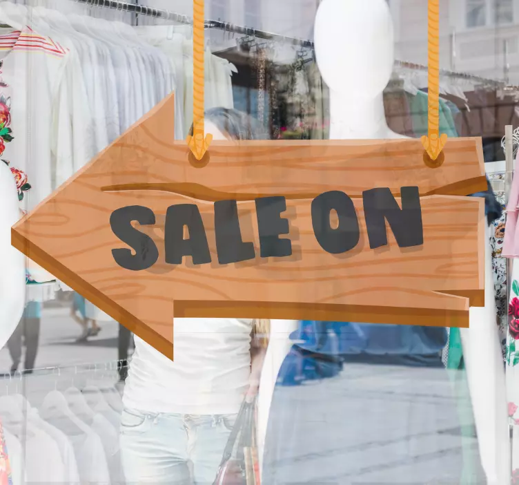 Puinen myyntinuoli näyteikkuna tarra - Tenstickers