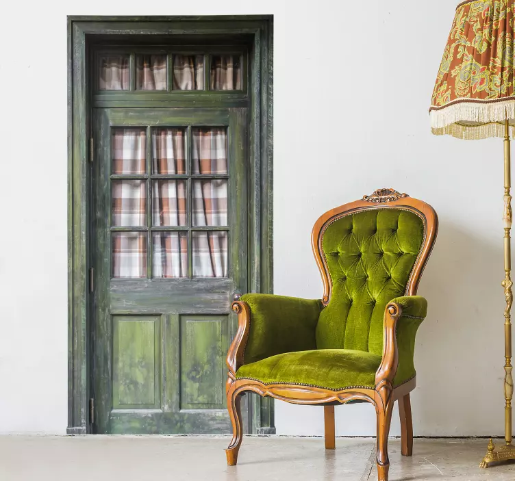 Puinen oven valokuvatapetti - Tenstickers