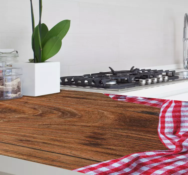 Kaunis puu pöytäliina huonekalutarrat - Tenstickers