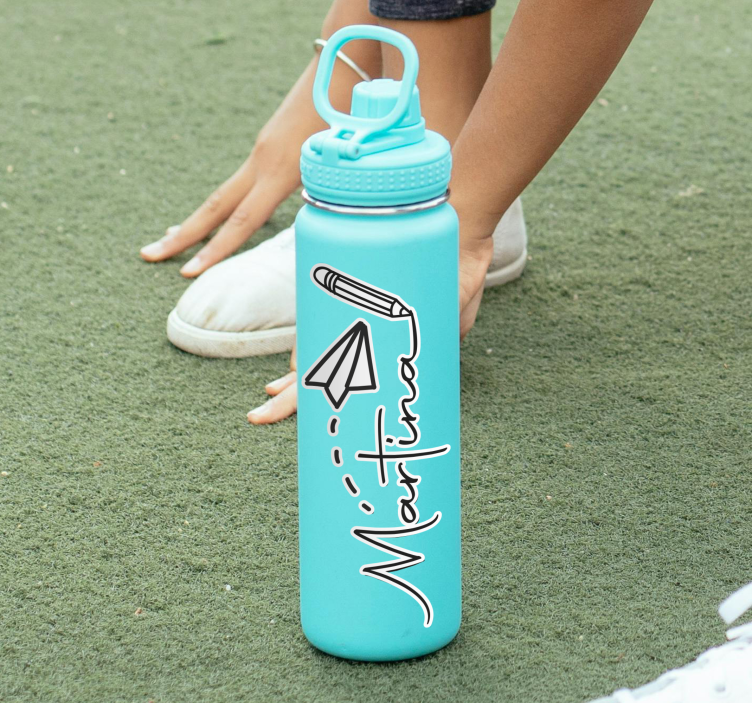 Pullon nimi henkilökohtainen tarra - Tenstickers