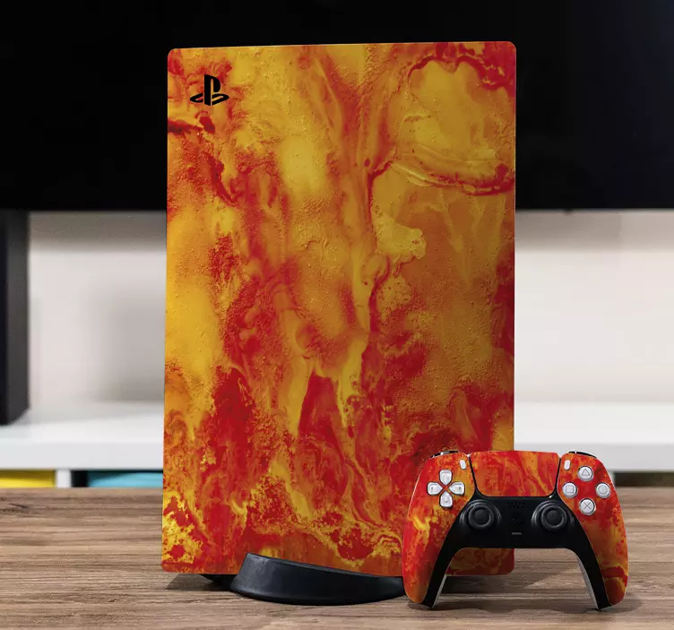 Punainen laava PS5 skin - Tenstickers