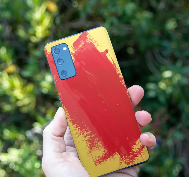 Punainen maali keltainen tausta Tarra samsungille - Tenstickers
