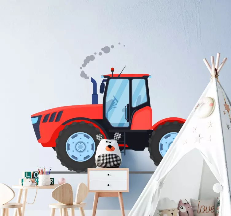 Punainen uusi traktori lelutarrat - Tenstickers