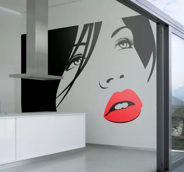 Punaiset Huulet tarra - Tenstickers