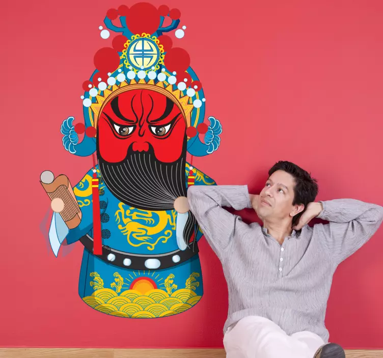 Punaiset kasvot paholainen seinä tarra - Tenstickers