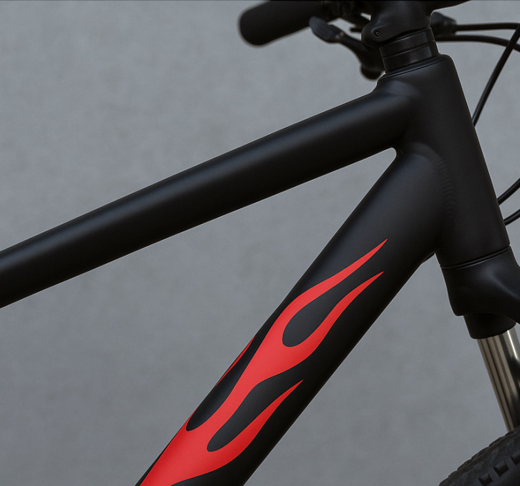 Punaiset liekit asetettu pyörätarra - Tenstickers