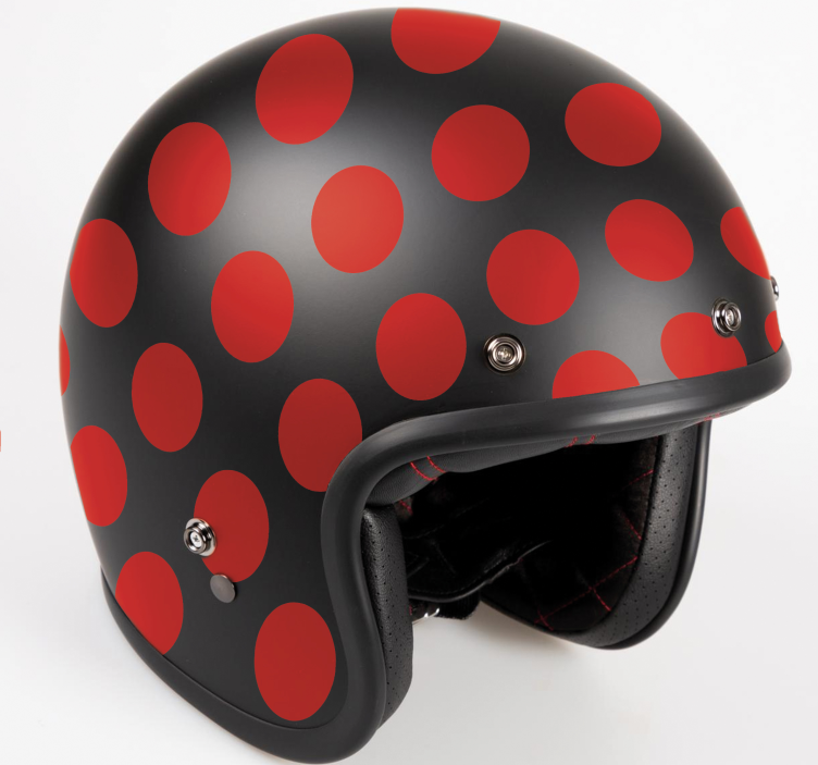 Punaisia pisteitä moottoripyörä tarra - Tenstickers