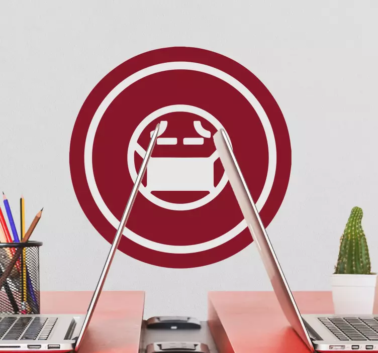 Pyöreä naamioitu hahmo abstrakti seinätarra - Tenstickers