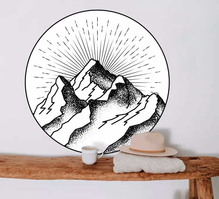 Pyöreä piirsi vuori suunnittelu luontotarrat - Tenstickers