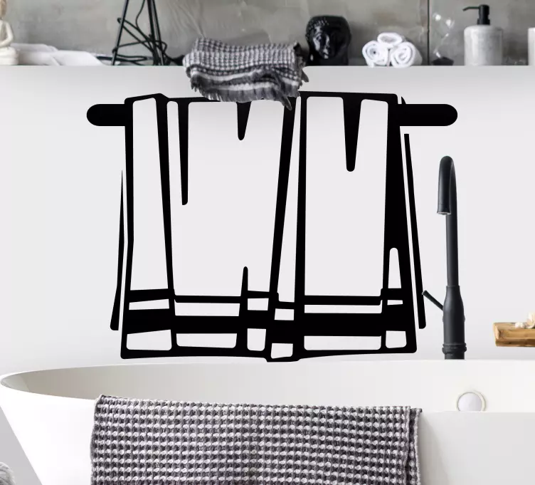 Pyyhkeet siluetti kylpyhuonetarrat - Tenstickers