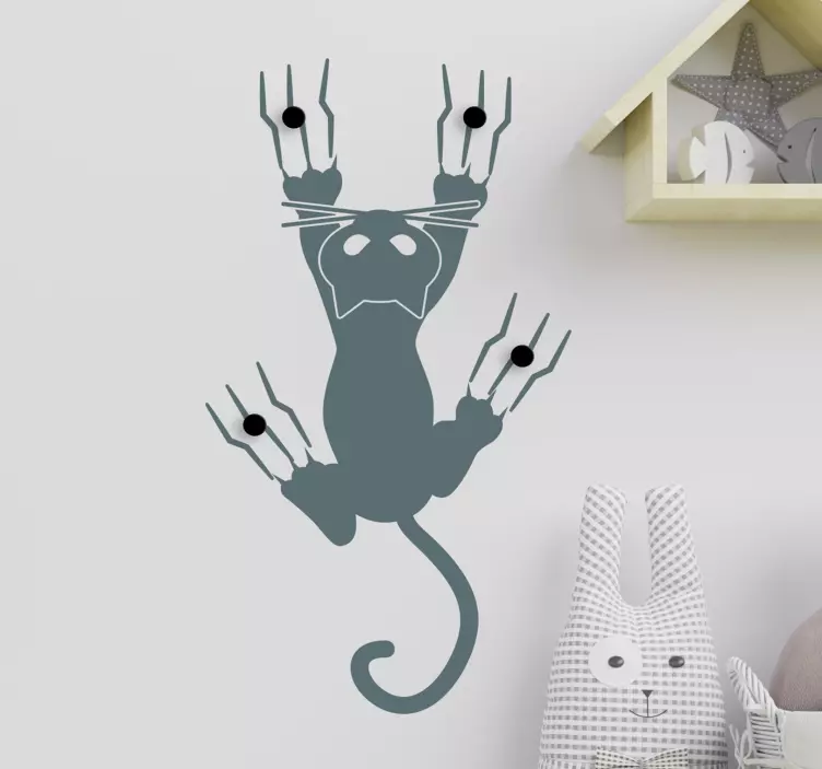 Hieno raapimisjälki kissa naulakkotarra - Tenstickers