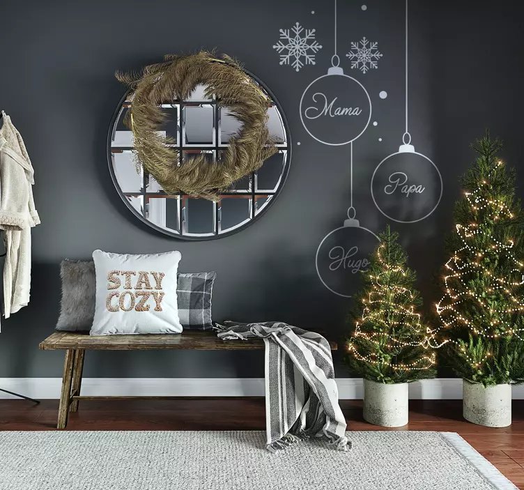 Räätälöityjä joulukoristeita joulu aiheinen seinätarra - Tenstickers