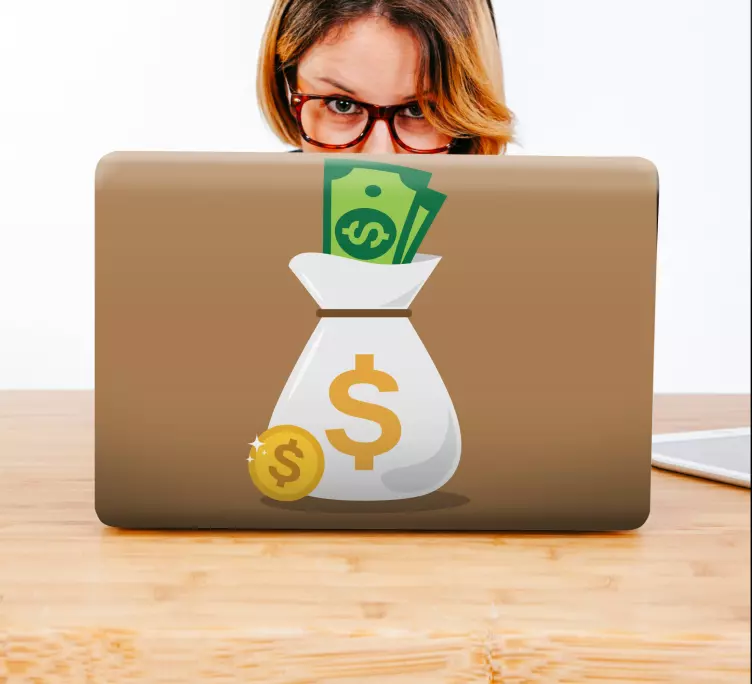 Rahapussin kuva läppäritarra - Tenstickers