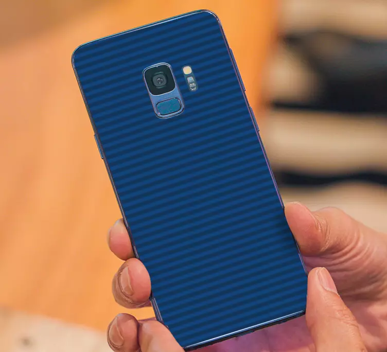 Raidallinen sininen kansi Samsung tarra - Tenstickers